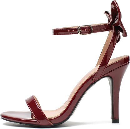 Women’s Open Toe Burgundy High Heel Dress Sandals