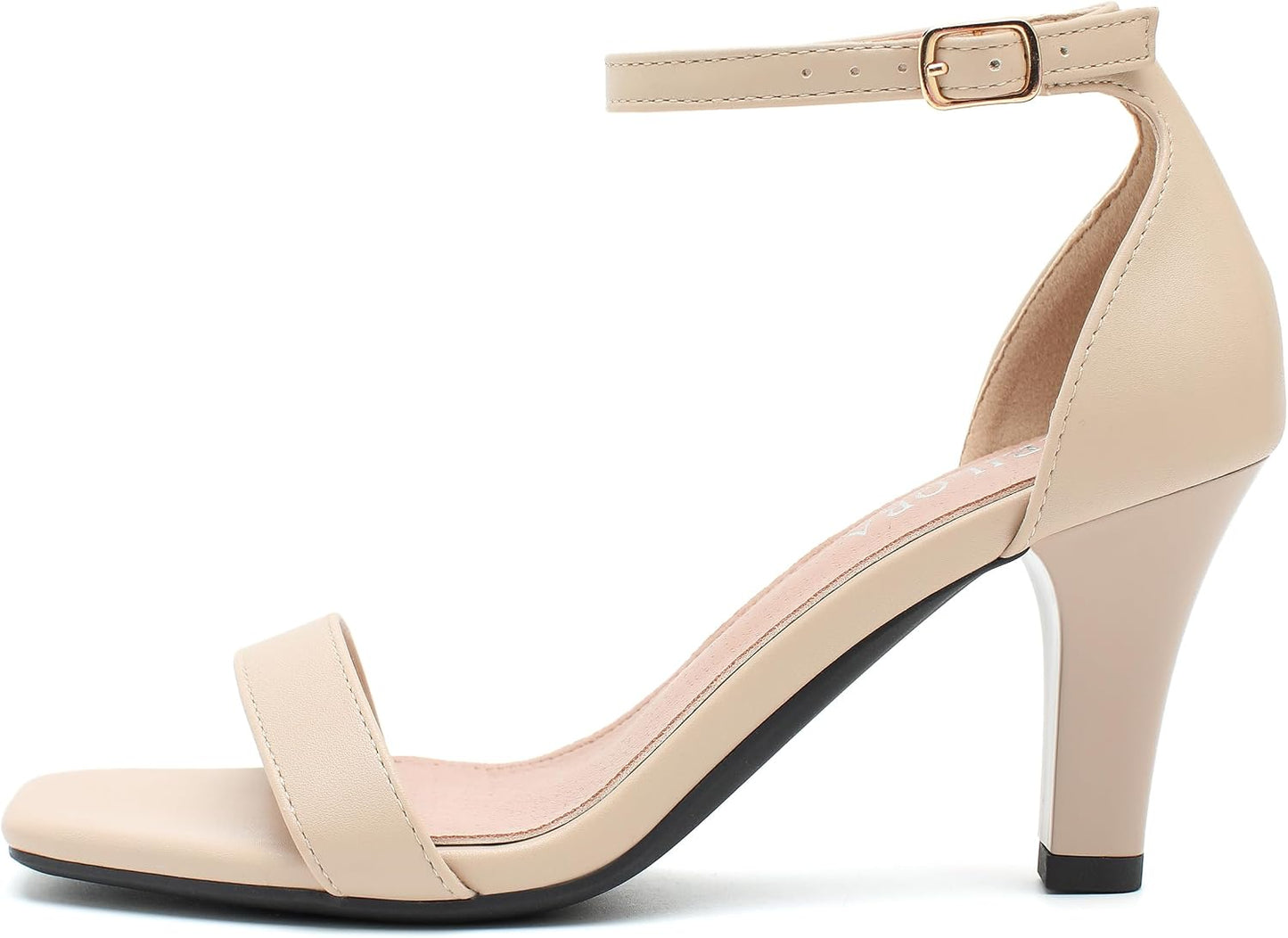 Women’s Square Toe Strappy Heeled Sandals Mid Block Heel
